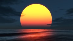 Landscapes sunset nature night water sun coast digital art