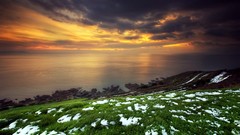 Landscapes sunset nature ocean