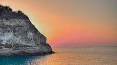 Landscapes sunset nature ocean Italy rocks colored