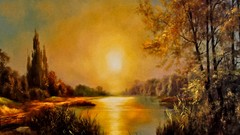 Landscapes sunset nature paintings artwork