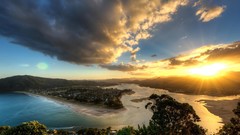 Landscapes sunset nature panorama mount