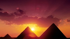 Landscapes sunset nature pyramids Giza Egypt Great Pyramid of 