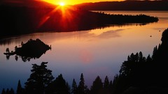 Landscapes sunset nature rivers forests