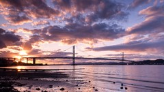 Landscapes sunset nature Scotland Bridges rivers