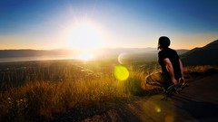 Landscapes sunset nature Skateboarding