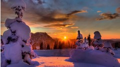 Landscapes sunset nature snow