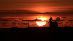 Landscapes sunset nature sun clouds orange Oregon silhouettes 