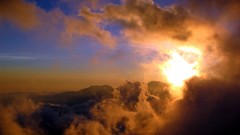 Landscapes sunset nature sun Mountains clouds mist skies 