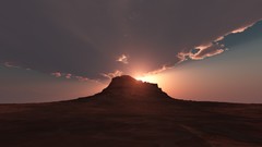 Landscapes sunset nature sunlight cgi deserts mesas renders