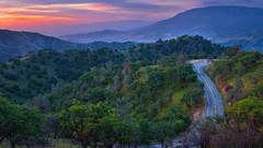 Landscapes sunset nature Trees California
