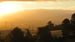 Landscapes sunset nature Trees clouds