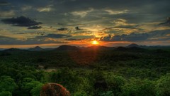 Landscapes sunset nature Trees clouds horizon
