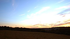 Landscapes sunset nature Trees clouds Scotland fields HDR 