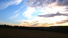 Landscapes sunset nature Trees clouds Scotland fields HDR 