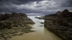 Landscapes sunset nature Trees rock black Mountains ice cloud 