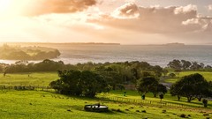Landscapes sunset nature Trees rock black Mountains ice cloud 