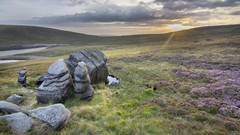 Landscapes sunset nature Trees rock black Mountains ice cloud 