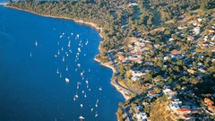 Landscapes sunset nature Trees water blue ocean coast Green 