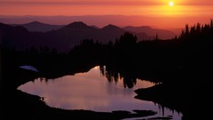 Landscapes sunset nature Washington lakes