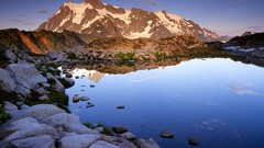 Landscapes sunset nature Washington lakes mount