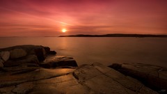 Landscapes sunset nature water bay