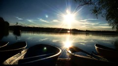 Landscapes sunset nature water bay lakes piers skies