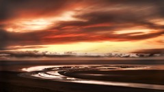 Landscapes sunset nature water clouds