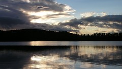 Landscapes sunset nature water clouds evening wet lakes rivers 