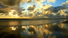 Landscapes sunset nature water clouds ocean Beaches shore 