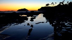 Landscapes sunset nature water coast evening California 