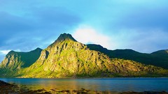 Landscapes sunset nature water Mountains clouds lakes rainbows