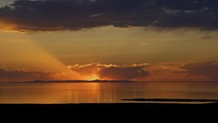 Landscapes sunset nature water Mountains clouds ocean Beaches