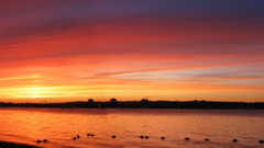 Landscapes sunset nature water river screen fantastic dual