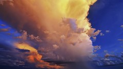 Landscapes sunset nature yellow blue clouds storm canyon colors 