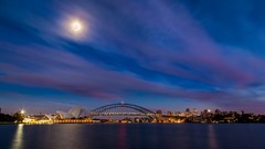 Landscapes sunset ocean cloud Australia Sydney Bridges cities