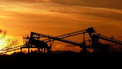 Landscapes sunset orange silhouettes