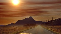 Landscapes sunset roads