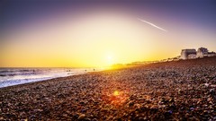 Landscapes sunset sand Sea nature Beaches brighton sunbeams sea 