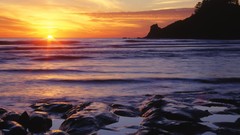 Landscapes sunset Sea Beaches