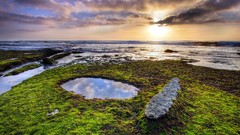 Landscapes sunset Sea nature