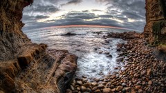 Landscapes sunset Sea nature