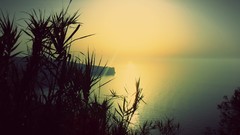 Landscapes sunset Sea nature Beaches sunlight