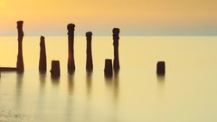 Landscapes sunset Sea nature cloud skies