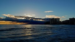 Landscapes sunset Sea nature cloud skies