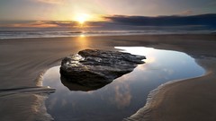 Landscapes sunset Sea nature cloud skies
