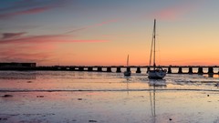 Landscapes sunset Sea nature cloud skies