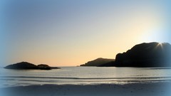 Landscapes sunset Sea nature cloud skies