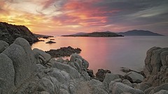 Landscapes sunset Sea nature cloud skies