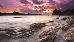 Landscapes sunset Sea nature clouds