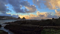 Landscapes sunset Sea nature clouds coast evening rocks waves 